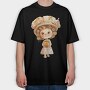 Honey Flower Girl Clipart, Tricou Oversize Barbati (Unisex)