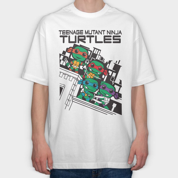 Teenage Mutant Ninja Turtles, Tricou Oversize Barbati (Unisex)