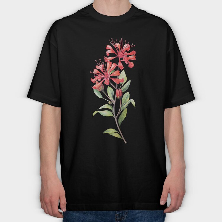 Honeysuckle Flowers 01, Tricou Oversize Barbati (Unisex)