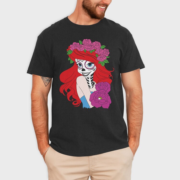 Rosa Dia De Los Muertos, Tricou Barbati (Unisex)