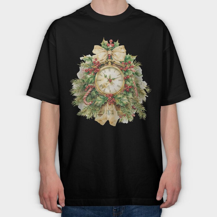 Holly Clock Mistletoe, Tricou Oversize Barbati (Unisex)