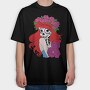 Rosa Dia De Los Muertos, Tricou Oversize Barbati (Unisex)