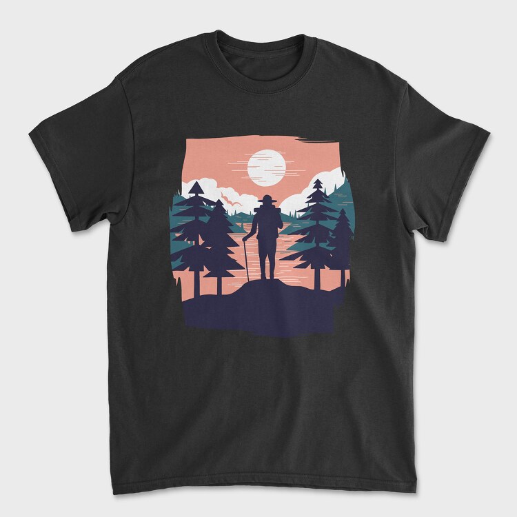 Hiking Sunset, Tricou Barbati (Unisex)