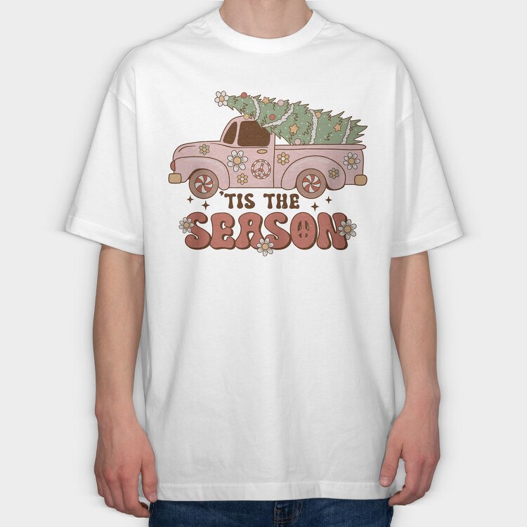 Hippie Christmas Tree, Tricou Oversize Barbati (Unisex)