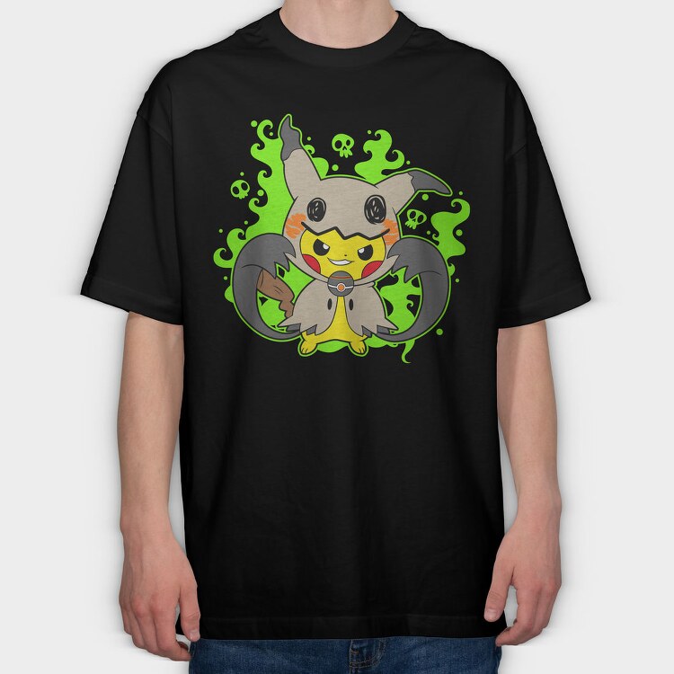 Pikachu Ghost Howl, Tricou Oversize Barbati (Unisex)