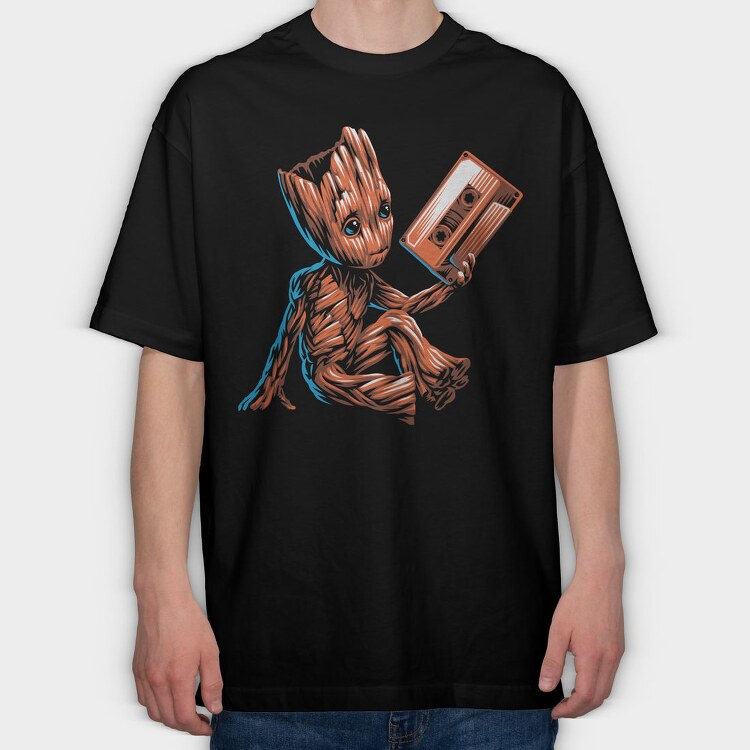 Groot Cassette Tape, Tricou Oversize Barbati (Unisex)