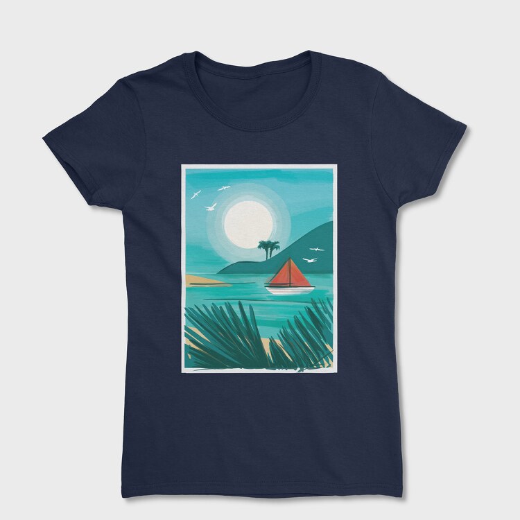 Watercolor Beach, Tricou Femei