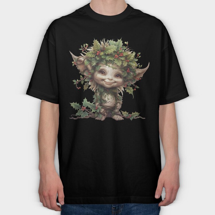 Holly Fairy Gnome, Tricou Oversize Barbati (Unisex)