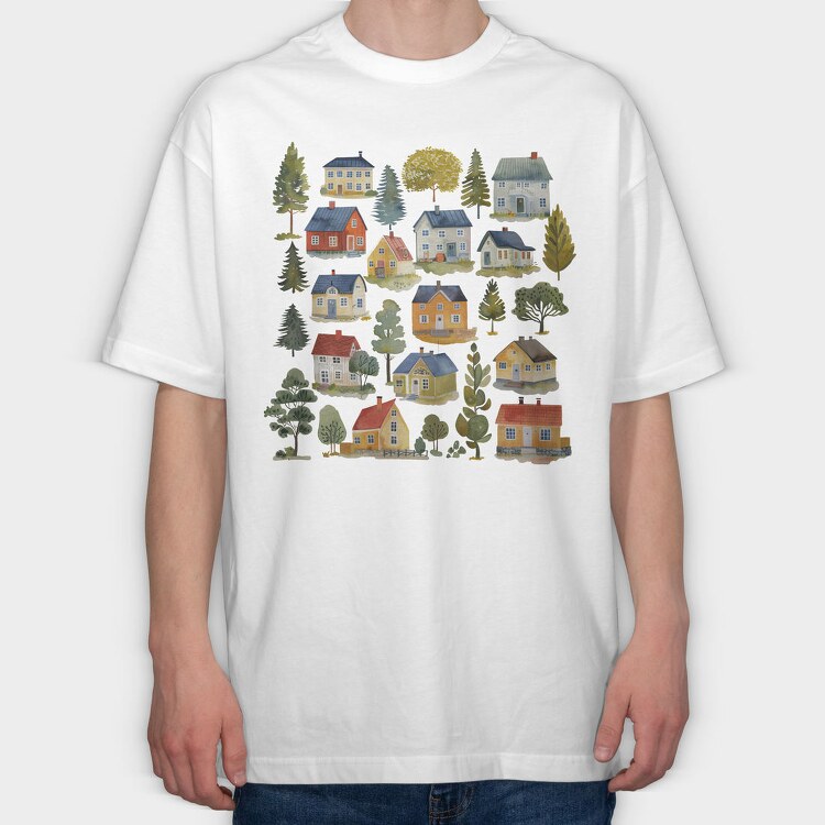 Houses 1, Tricou Oversize Barbati (Unisex)