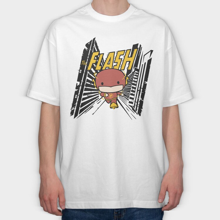 The Flash Chibi Burst, Tricou Oversize Barbati (Unisex)