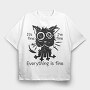 Shaggy Cat Everything Is Fine, Tricou Oversize Barbati (Unisex)