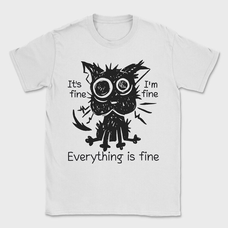 Shaggy Cat Everything Is Fine, Tricou Barbati (Unisex)