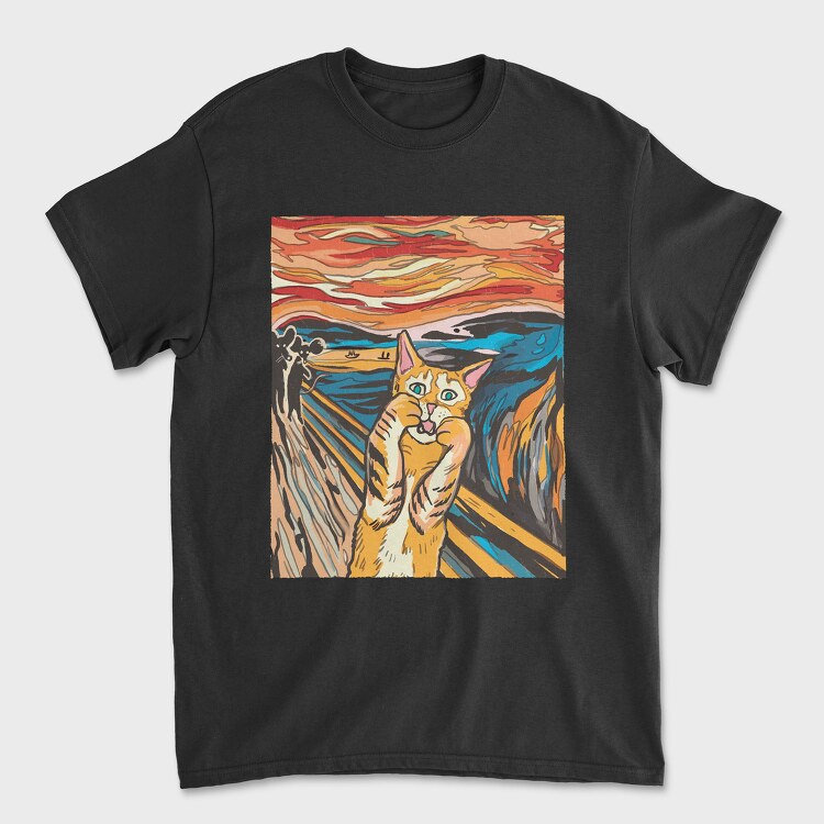 Cat Munch Scream, Tricou Barbati (Unisex)
