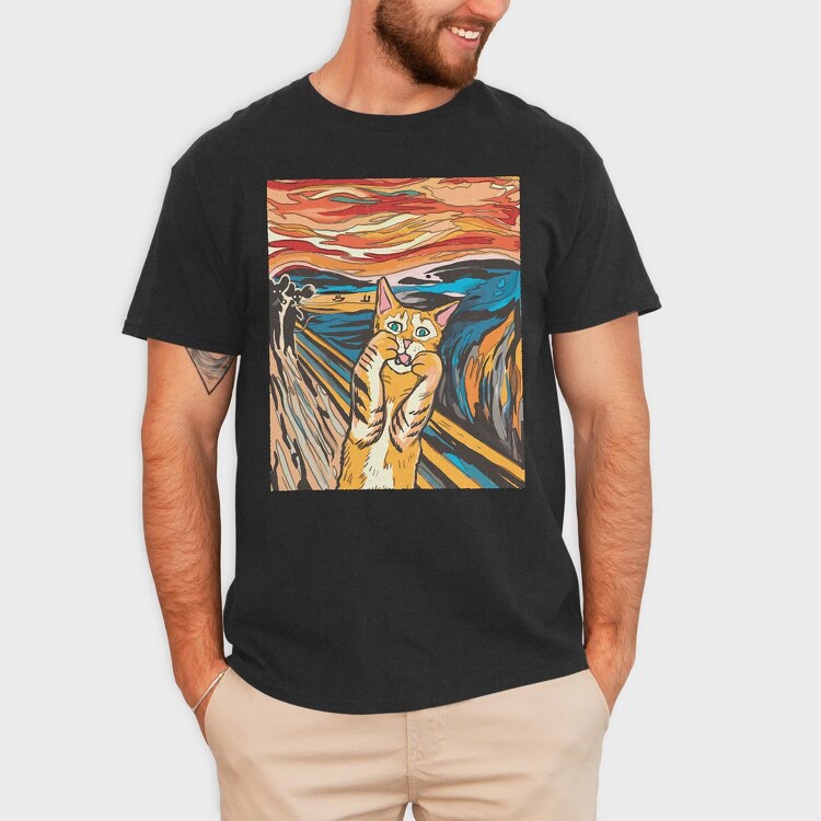 Cat Munch Scream, Tricou Barbati (Unisex)