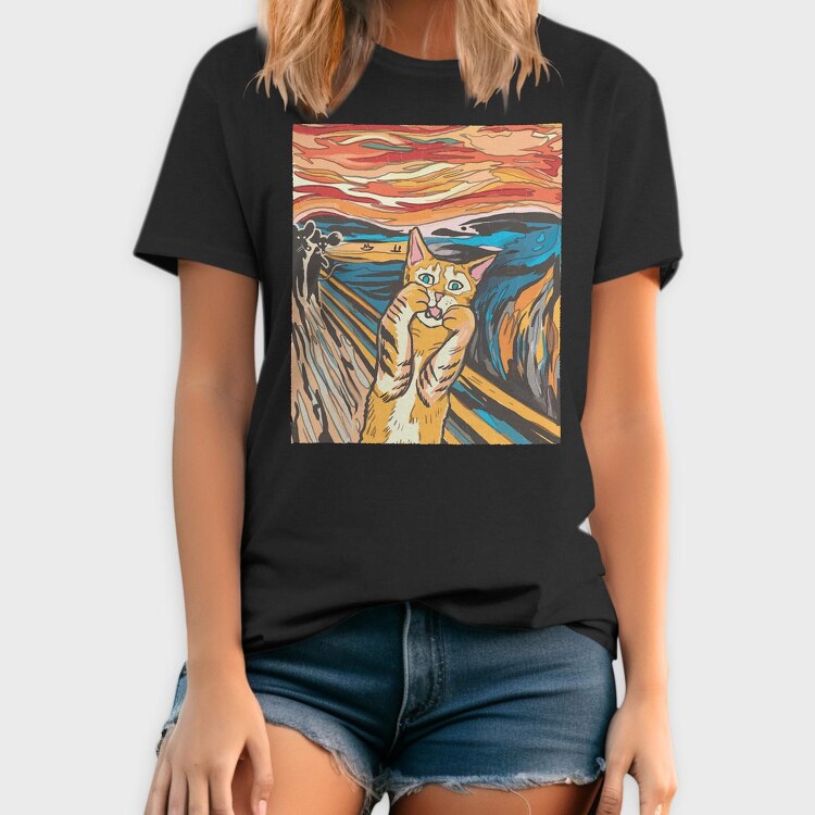 Cat Munch Scream, Tricou Barbati (Unisex)