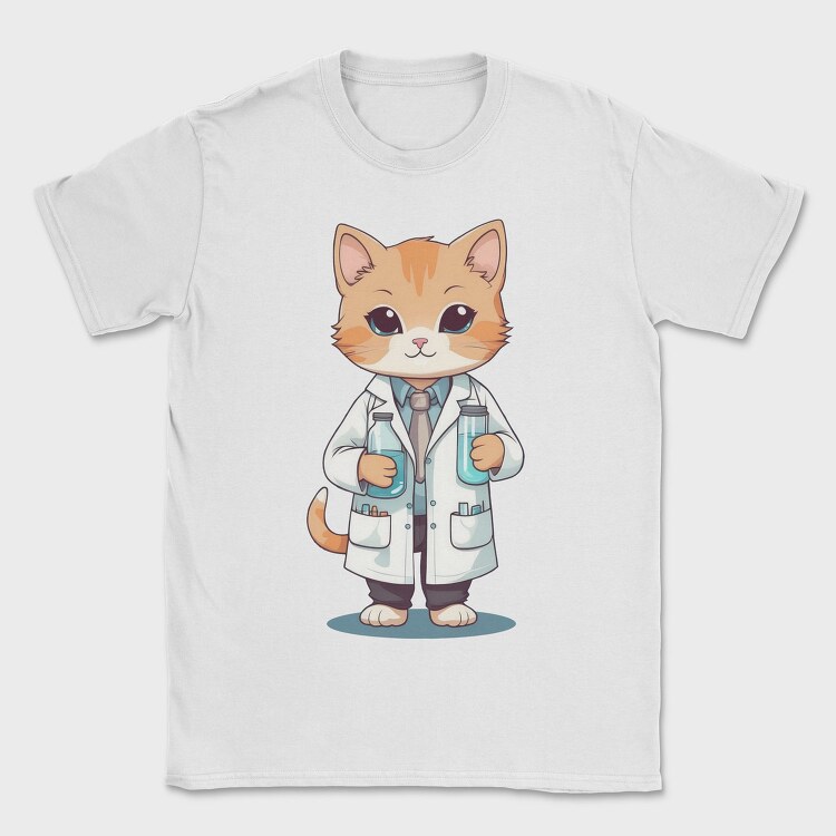 Scientist Cat, Tricou Barbati (Unisex)