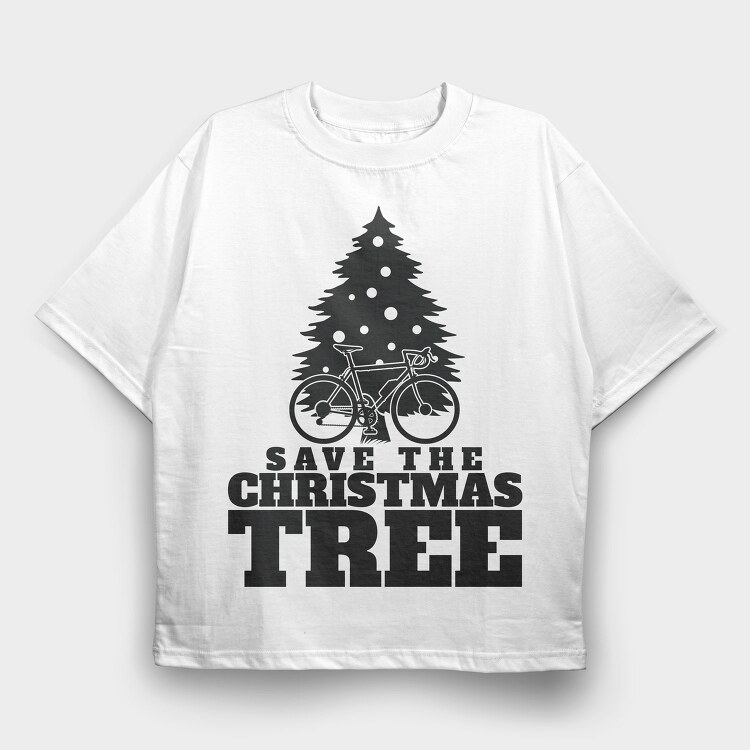 Save the Christmas Tree, Tricou Oversize Barbati (Unisex)