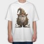 Holly Jolly Gnome Garden, Tricou Oversize Barbati (Unisex)