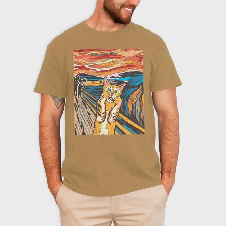 Cat Munch Scream, Tricou Barbati (Unisex)