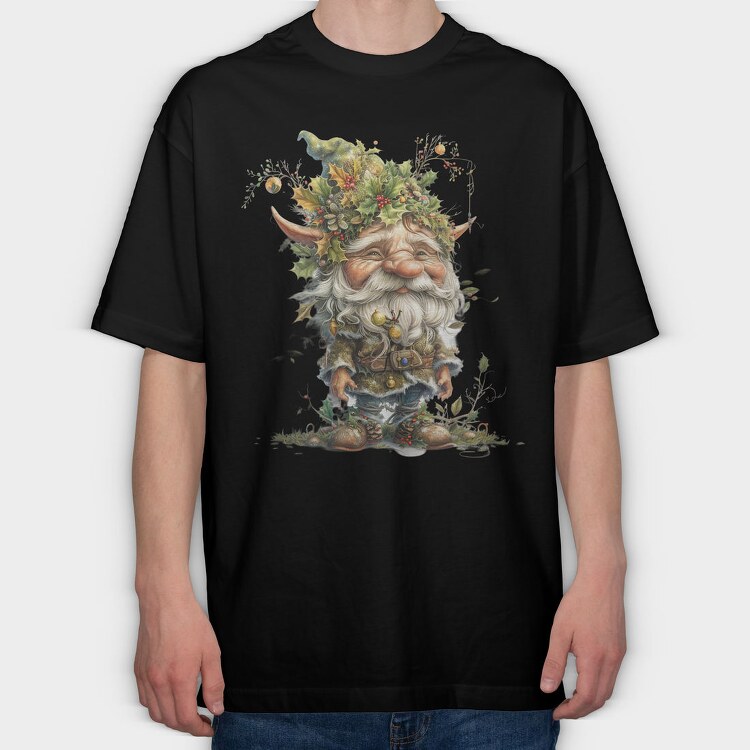 Holiday Mistletoe Gnome, Tricou Oversize Barbati (Unisex)