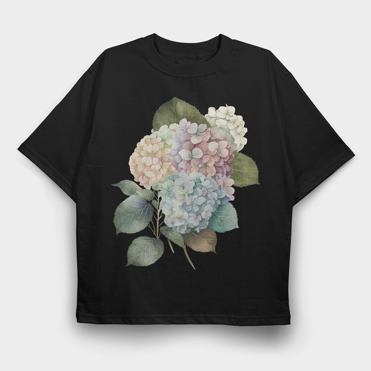 Hydrangea Flowers 64978827, Tricou Oversize Barbati (Unisex)