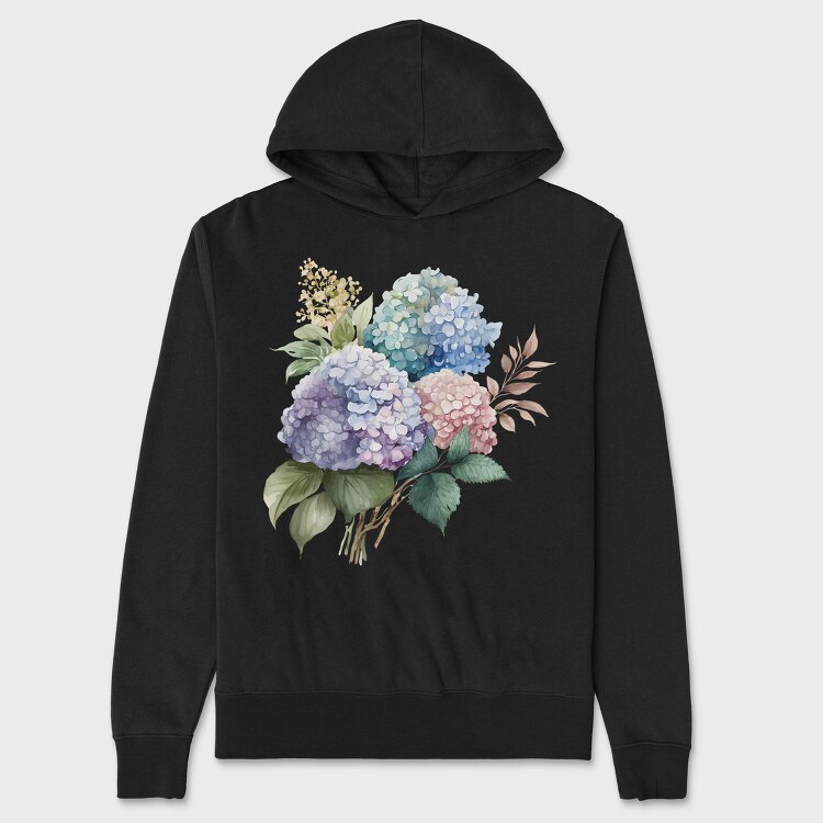 Hydrangea Flowers Blooms, Hanorac Oversize Barbati (Unisex)