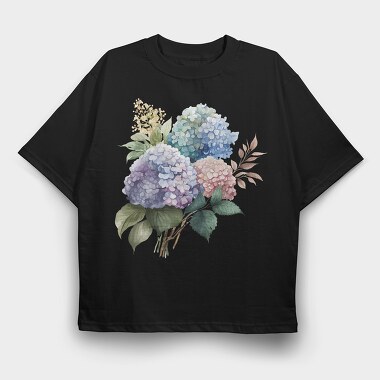 Hydrangea Flowers Blooms, Tricou Oversize Barbati (Unisex)