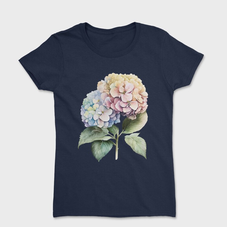 Hydrangea Flowers Watercolor, Tricou Femei