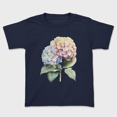 Hydrangea Flowers Watercolor, Tricou Copii