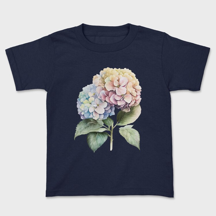 Hydrangea Flowers Watercolor, Tricou Copii