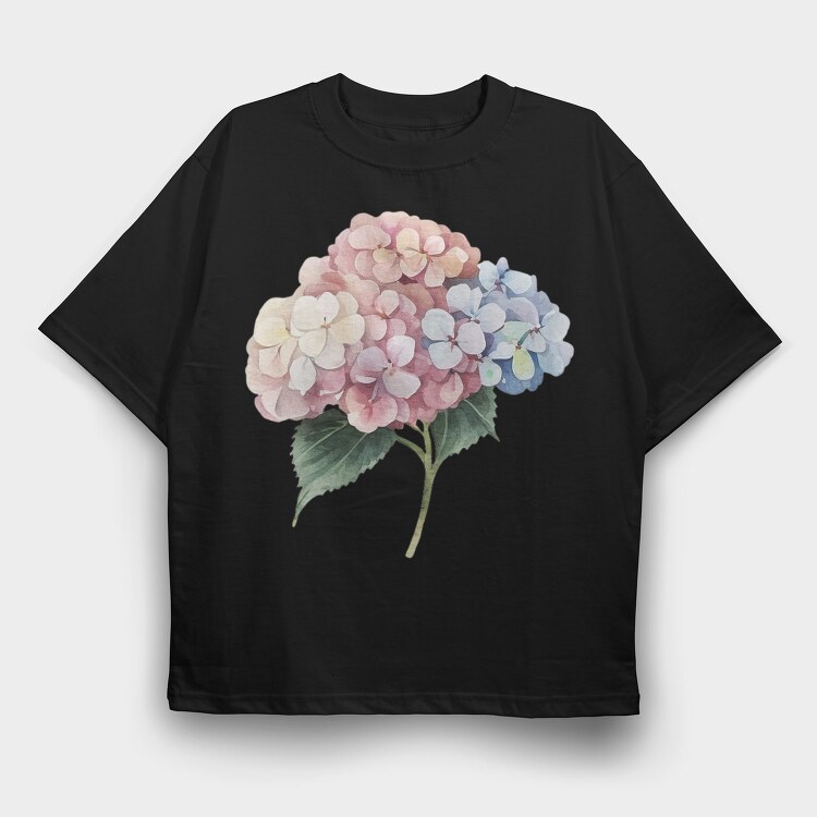 Hydrangea Flowers Wm, Tricou Oversize Barbati (Unisex)