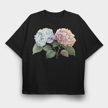 Hydrangea Petal Symphony, Tricou Oversize Barbati (Unisex)