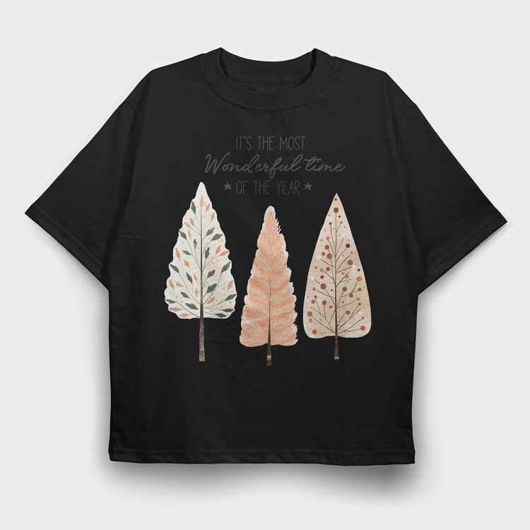 Hygge Christmas Tree, Tricou Oversize Barbati (Unisex)