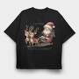 I Believe In Santa Reindeer, Tricou Oversize Barbati (Unisex)