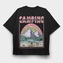 I D Rather Camping, Tricou Oversize Barbati (Unisex)