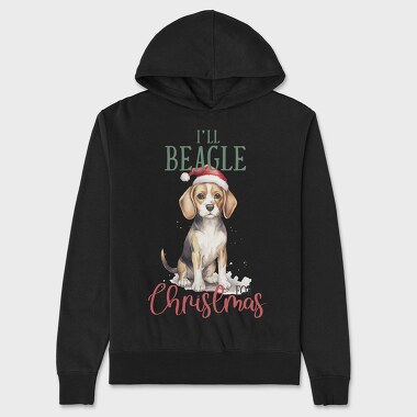 I Ll Beagle For Christmas, Hanorac Oversize Barbati (Unisex)