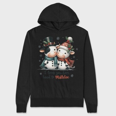 I Love You Mistletoe, Hanorac Oversize Barbati (Unisex)