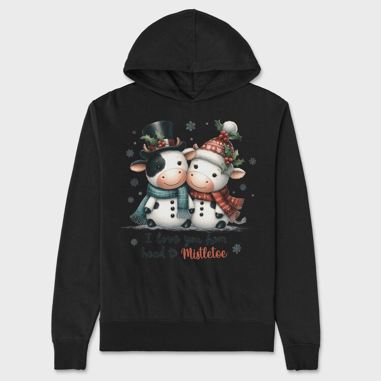 I Love You Mistletoe, Hanorac Oversize Barbati (Unisex)
