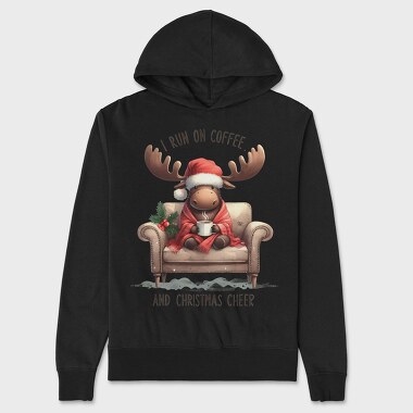 I Run On Coffee, Hanorac Oversize Barbati (Unisex)
