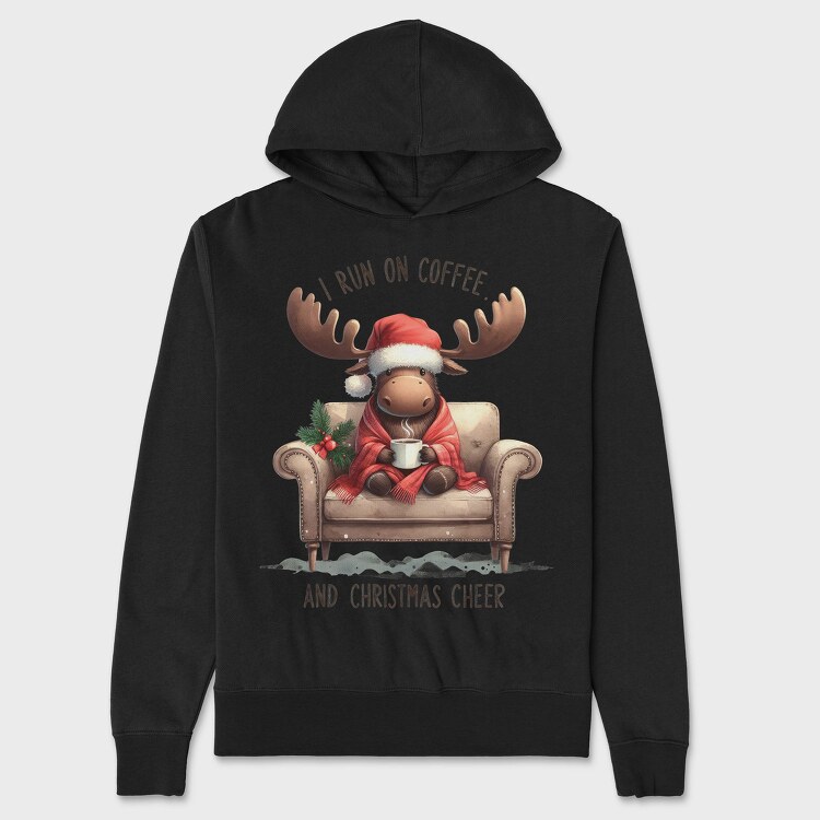 I Run On Coffee, Hanorac Oversize Barbati (Unisex)