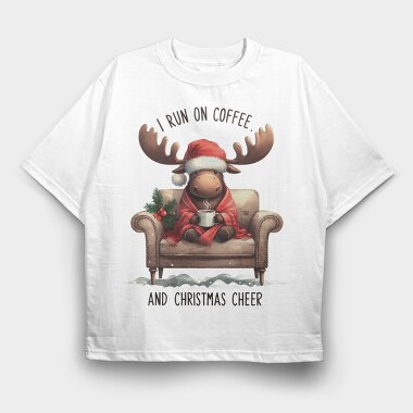 I Run On Coffee, Tricou Oversize Barbati (Unisex)