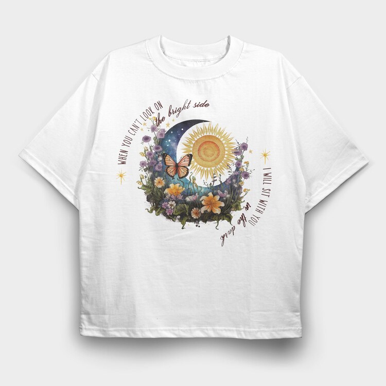 I Will Sit With You In The Dark, Tricou Oversize Barbati (Unisex)