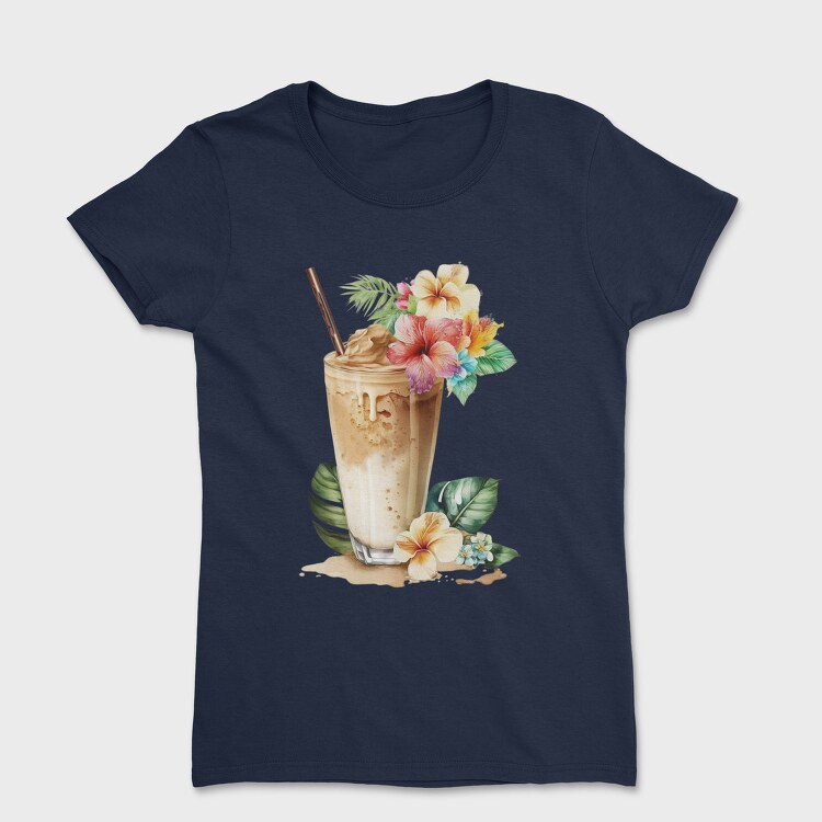 Iced Coffee Tropical Flowers, Tricou Femei