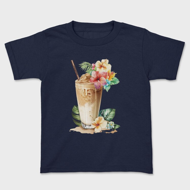 Iced Coffee Tropical Flowers, Tricou Copii