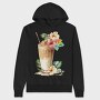 Iced Coffee Tropical Flowers, Hanorac Oversize Barbati (Unisex)