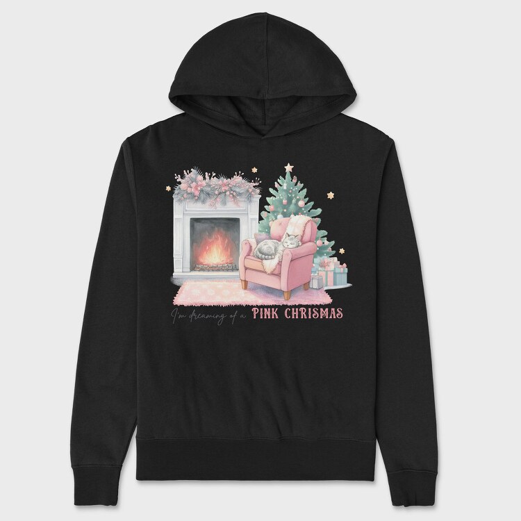Im Dreaming Of A Pink Christmas, Hanorac Oversize Barbati (Unisex)