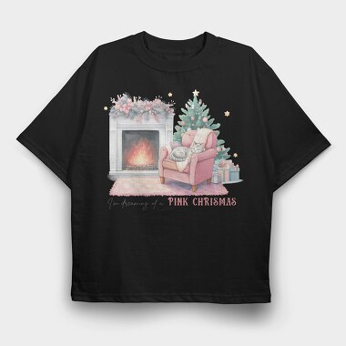 Im Dreaming Of A Pink Christmas, Tricou Oversize Barbati (Unisex)