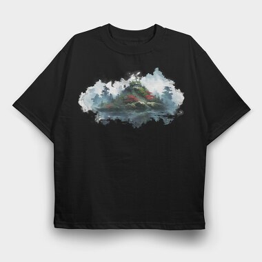 Island Isolation Pond, Tricou Oversize Barbati (Unisex)