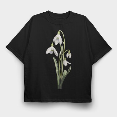 January Snowdrop, Tricou Oversize Barbati (Unisex)