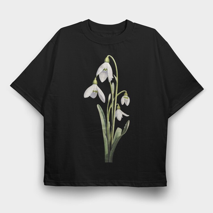 January Snowdrop, Tricou Oversize Barbati (Unisex)